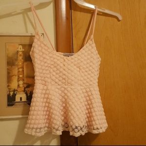 Pink Lace Peplum Top